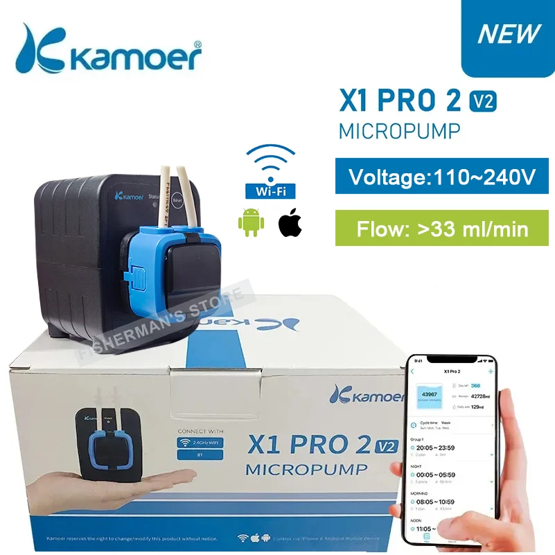 

Kamoer X1 PRO 2 V2 WiFi Bluetooth APP Dosing Pump Fish Tank Aquarium Pump Nutrient Droplet Pump