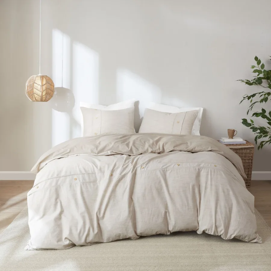 

3 Piece Organic Cotton Oversized Duvet Cover Set