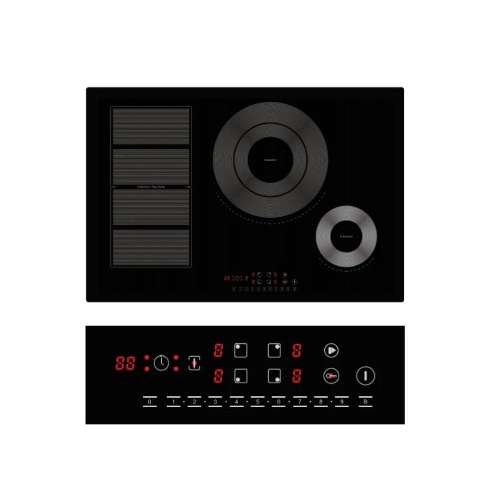 طباخ التعريفي الذكي المحمول الصيني المدمج في 4 شعلات مقاوم للماء للمطبخ