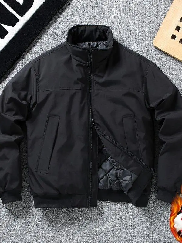 

Thiened Casual Collar Tee-Proof Men's Cotton Jaet Autumn Winter Outerwear Workwear Functional Flight Jaet Warm ...