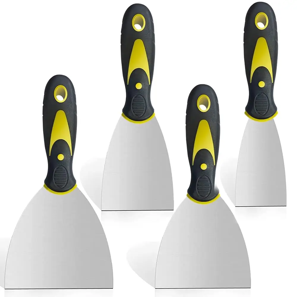 

4 Pa Putty Knife Scraper, 2"" 3"" 4"" 5"" Putty Knife Set, Stainl Steel Putty Knife Scraper, Wallpaper Scraper Paint Scraper
