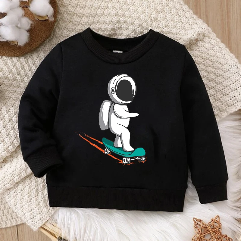 2024 Astronaut  Kid Sweatshirts Children's Kawaii Pullover Pattern Boy Girl Hoodies Casual Little Baby Fashion Festival Clothes