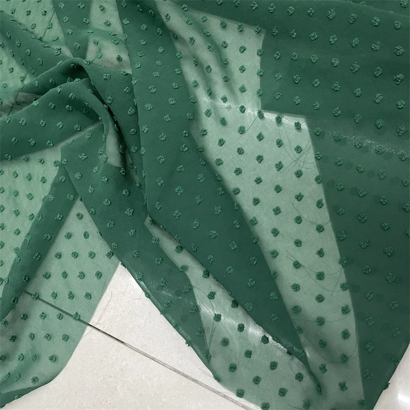 Chiffon Fabric for Polka Dot Jacquard Dress Shirt Fabrics Diy Sewing Wholesale Cloth Per Meter Polyester Material