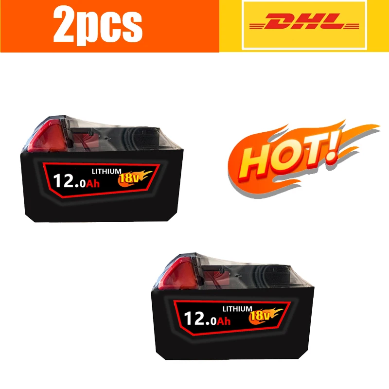 2026 ميلووكي بطارية 18 فولت M18-HB3 بطارية عالية الطاقة 12AH ، شاحن ميلووكي M12-18FC الأصلي 48-11-1815