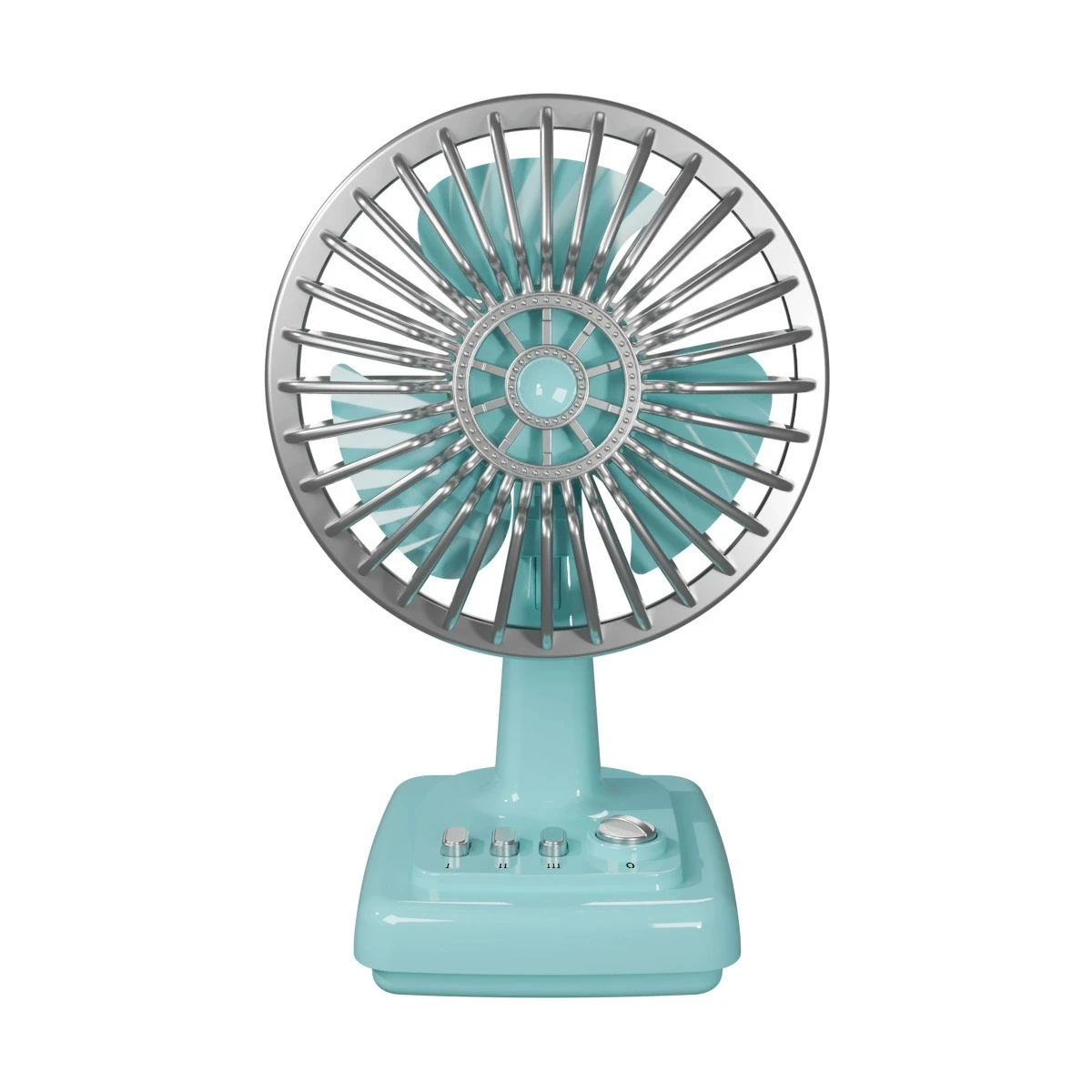 Retro Alloy Desktop Fan 3 Speeds USB Charging Portable Small Fan for Students Dormitory Home Office Desk Use image 6