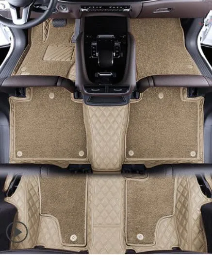 Custom car floor mats for Mercedes Benz GLS 300 350d 400 500 550 7 seats 2019-2016 durable double layers carpets