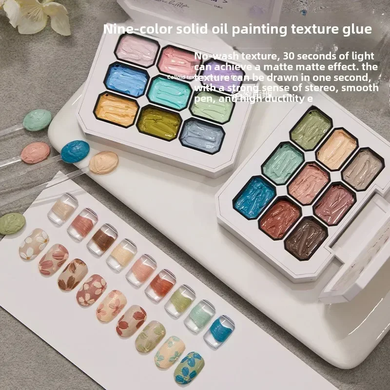 15 g/ml 9 Grids Nageltekening 3D DIY Modellering Olieverf Gel Nagellak Matte Kleur Geschilderd Gesneden lijm Art Designs Manicure