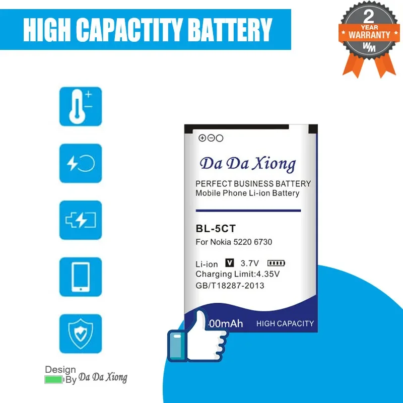 3400mAh BL5CT BL-5CT BL 5CT литий-ионный аккумулятор для телефона Nokia 5220 C3-01 6730c C5 C6-01 6303C/5220XM