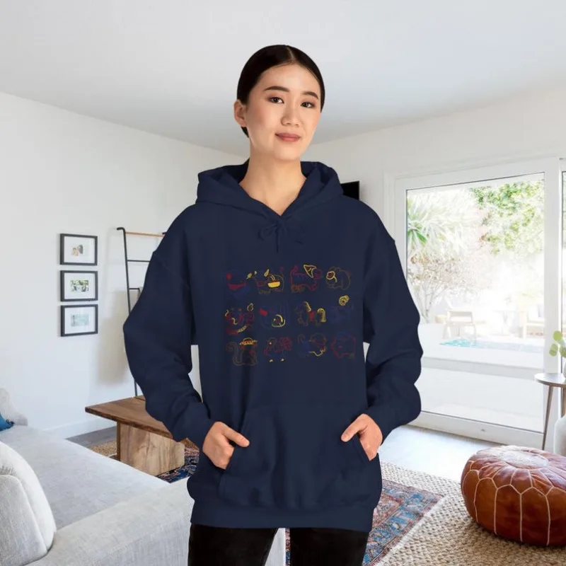 Felpa con cappuccio Capodanno cinese 2026, Anno lunare del cavallo Cavallo zodiacale con oroscopo cinese con cappuccio, unisex, regalo di cavallo di campagna da cowboy