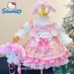 Kawaii My Melody Princess Dress Cos Clothing Halloween Cartoon Dress Lolita Skirt Birthday Party Dress Birthday Gift