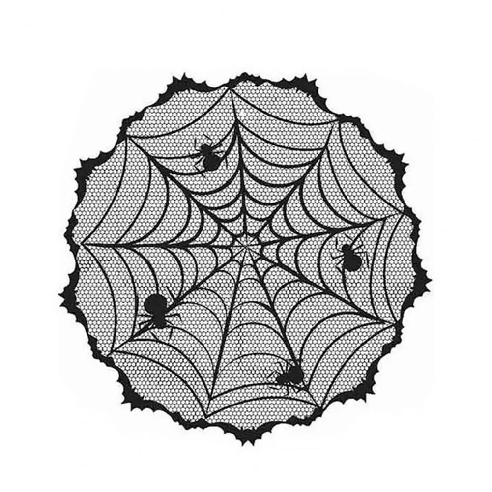 Spider Web Tablecloth Tablecloth Spooky Halloween Lace Tablecloth Set Spider Web Design Skeleton Skull Decorations for Home