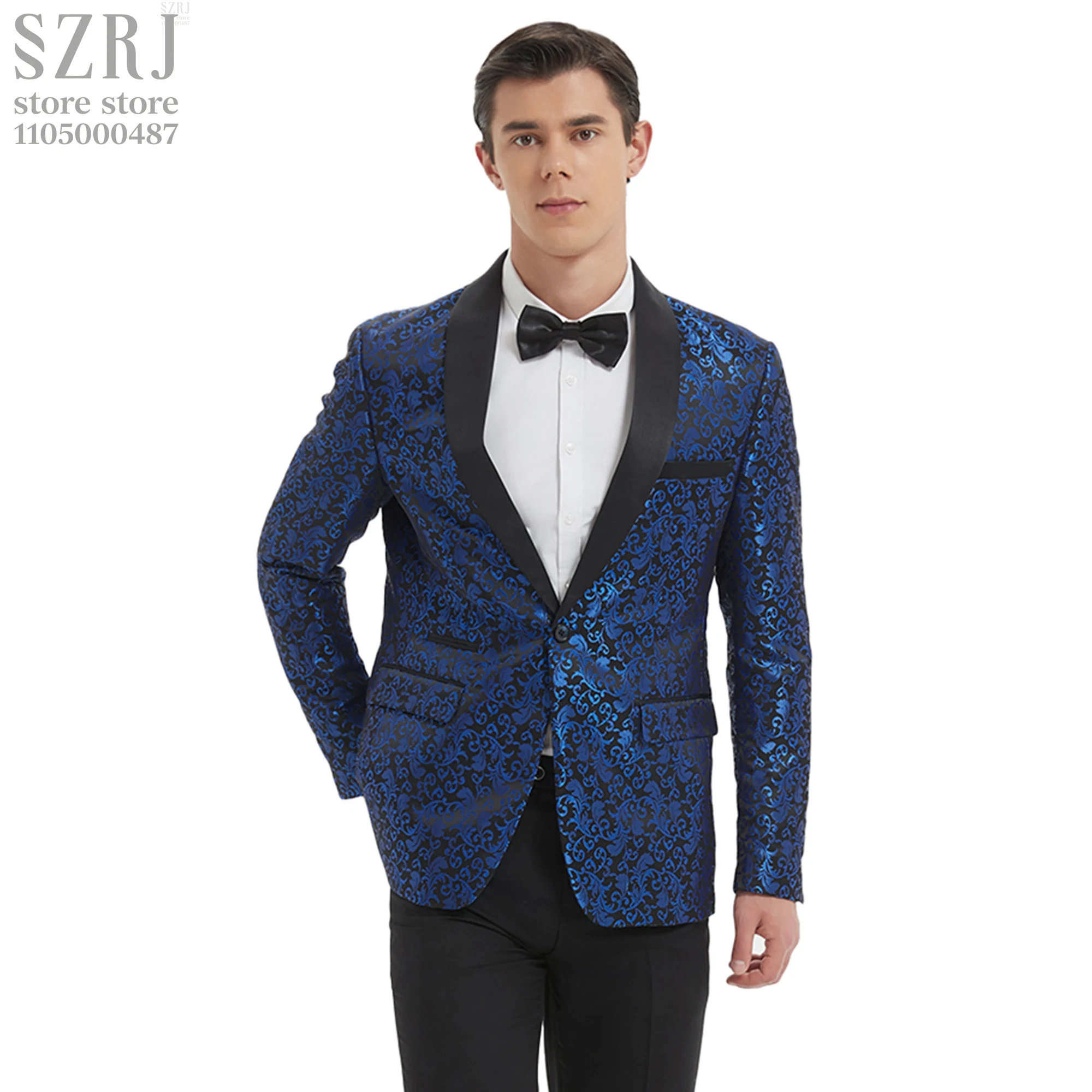

Printed fashionable slim fit men's suit, suitable for dates and formal occasions, as a gift