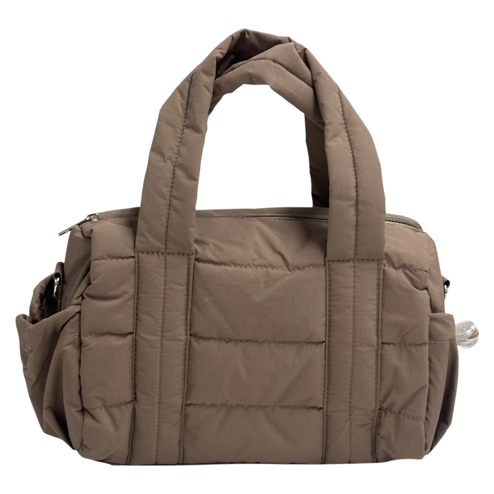 Bolsa de Gimnasio Acolchada de Nailon para Mujer con Correa Ajustable, Bolsa de Hombro para Deportes (Camel)