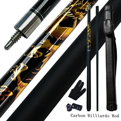 Premium Koolstofvezel Biljartkeu 12,5 mm Tip China Dragon Split Design Poolkeu Set Geschikt voor elke gelegenheid