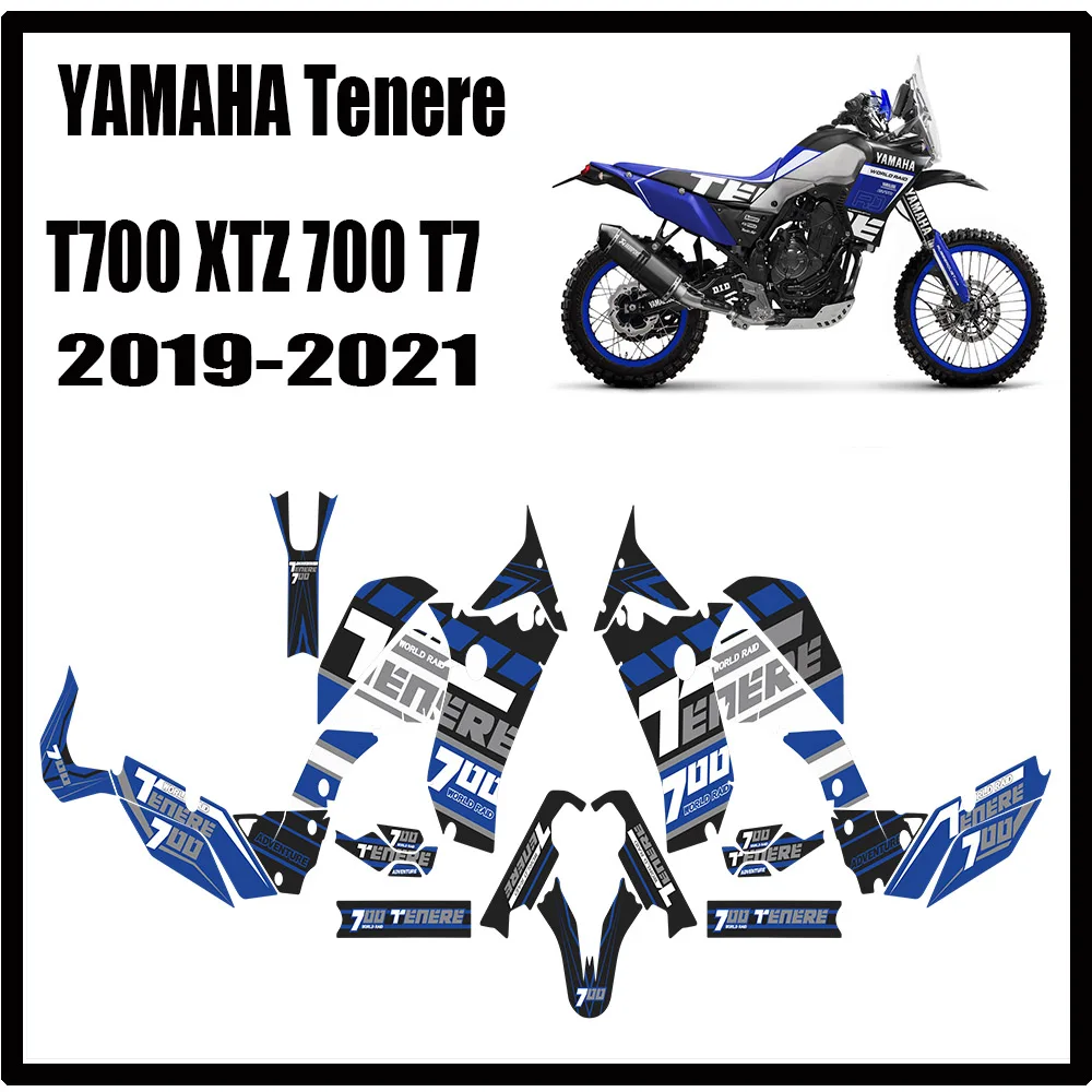 FOR YAMAHA Tenere T700 XTZ 700 T7 Motorcycle Fuel Tank Stickers Pad Decal Set Kit Protector Trunk Luggage 2019 2020 2021