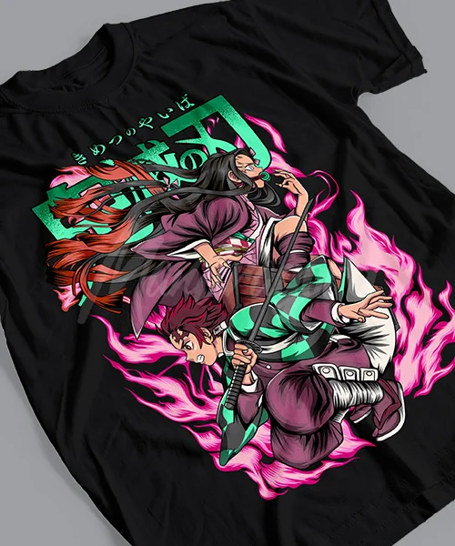 

T-Shirt UNISEX DEMON SLAYER TANJIRO & NEZUKO EN BATALLA