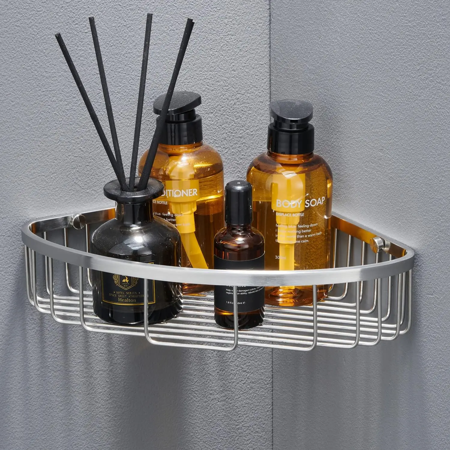 

Bathroom Shower Caddy Corner Shelf, Corner-Hollow Design, Ultra Sturdy Rust-Proof Stainless Steel Shelf Organizer Shampoo