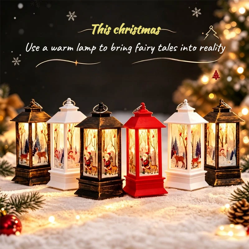 1/2/4PCS Warm LED Vintage Oil Lamp Battery Hanging Night Light for Kids Room Christmas Party New Year Gift Home Decor