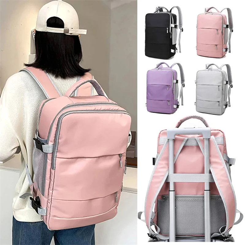 

Travel Backpack Women Large Capacity Waterproof Anti-Theft Casual Daypack Bag With Luggage Strap & USB Charging Port Backpacks