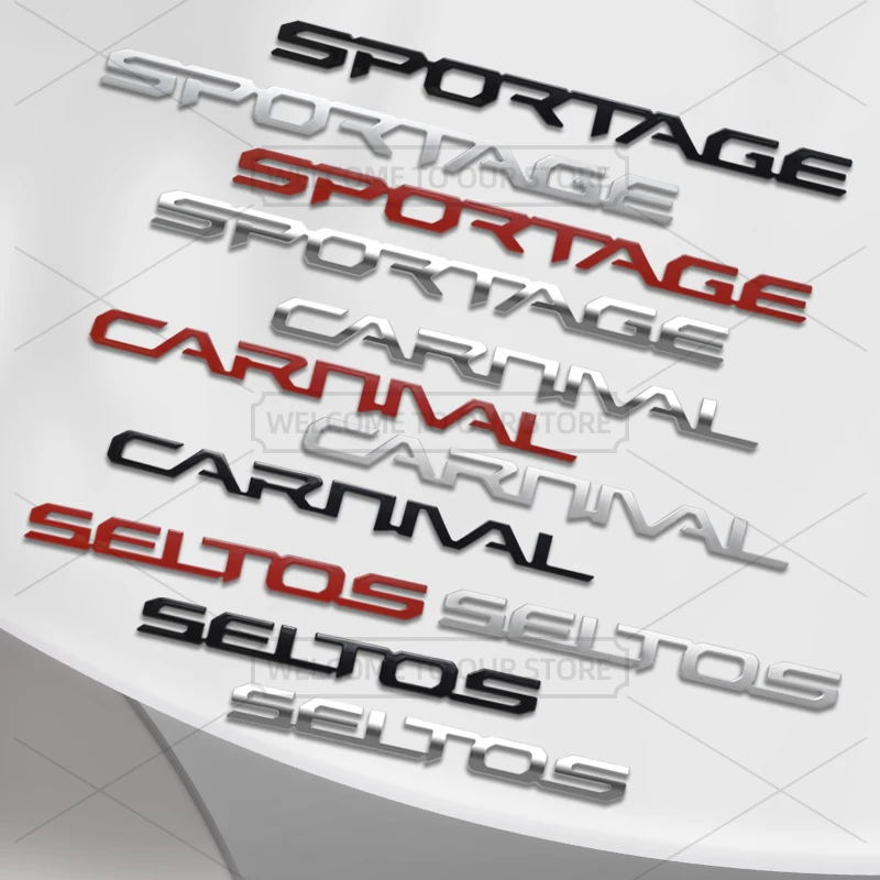 Carro 3d metal para kia sportage carnaval seltos gdi gt linha corpo emblema emblema decalques auto cauda adesivo acessórios decorativos