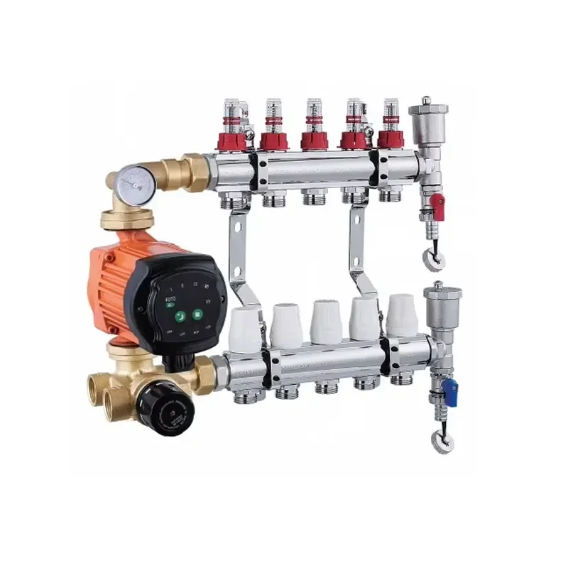 Underfloor Radiant Heating Manifolds Water Manifold Pump Set Compact With Pump