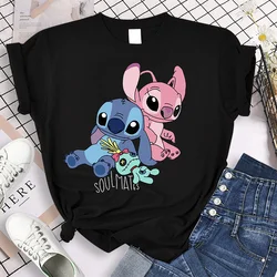 90er Jahre Harajuku Shirt Disney Lilo Stitch Cartoon T-Shirt Stitch süßes Manga T-Shirt Y2k Grafik T-Shirt Top T-Shirt Kleidung