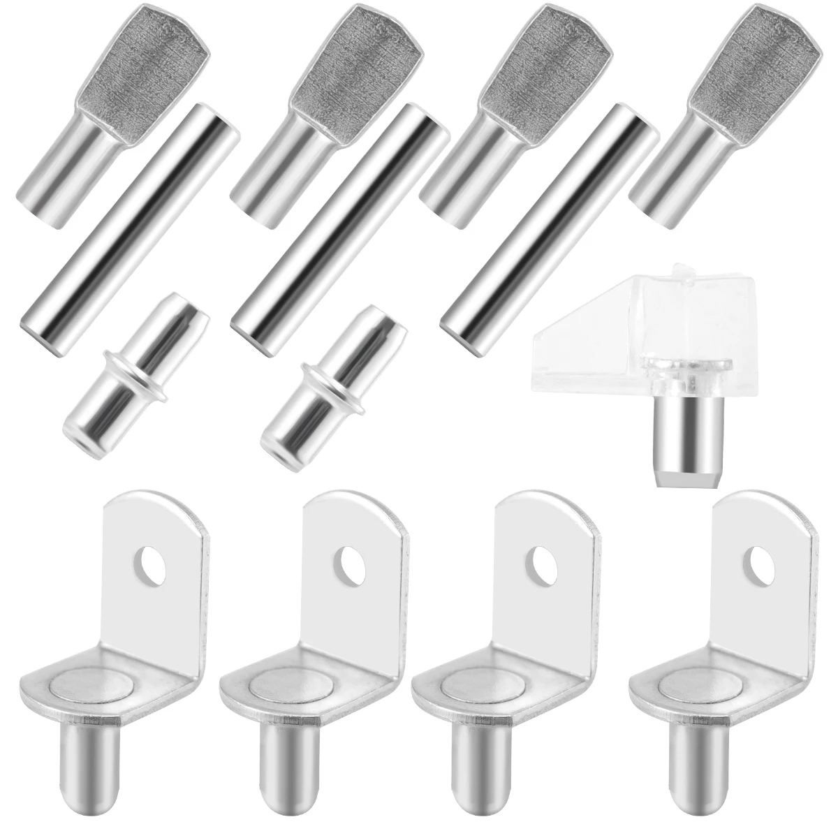 

50pcs Shelf Pins Support Smooth Surface Easy Install Cabinet Bookshelf Display Furniture Silver Bracket Hardware