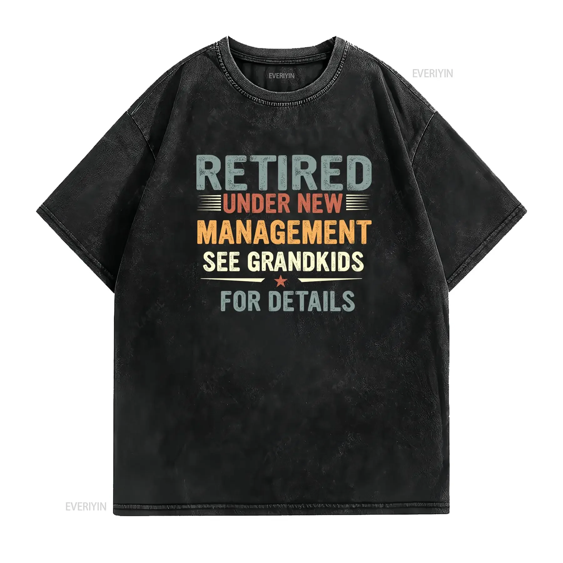 Retired Under New Management See Grandkids for Details Retirement Grandpa Vintage T Shirt Happy Grandfather vintage Washed