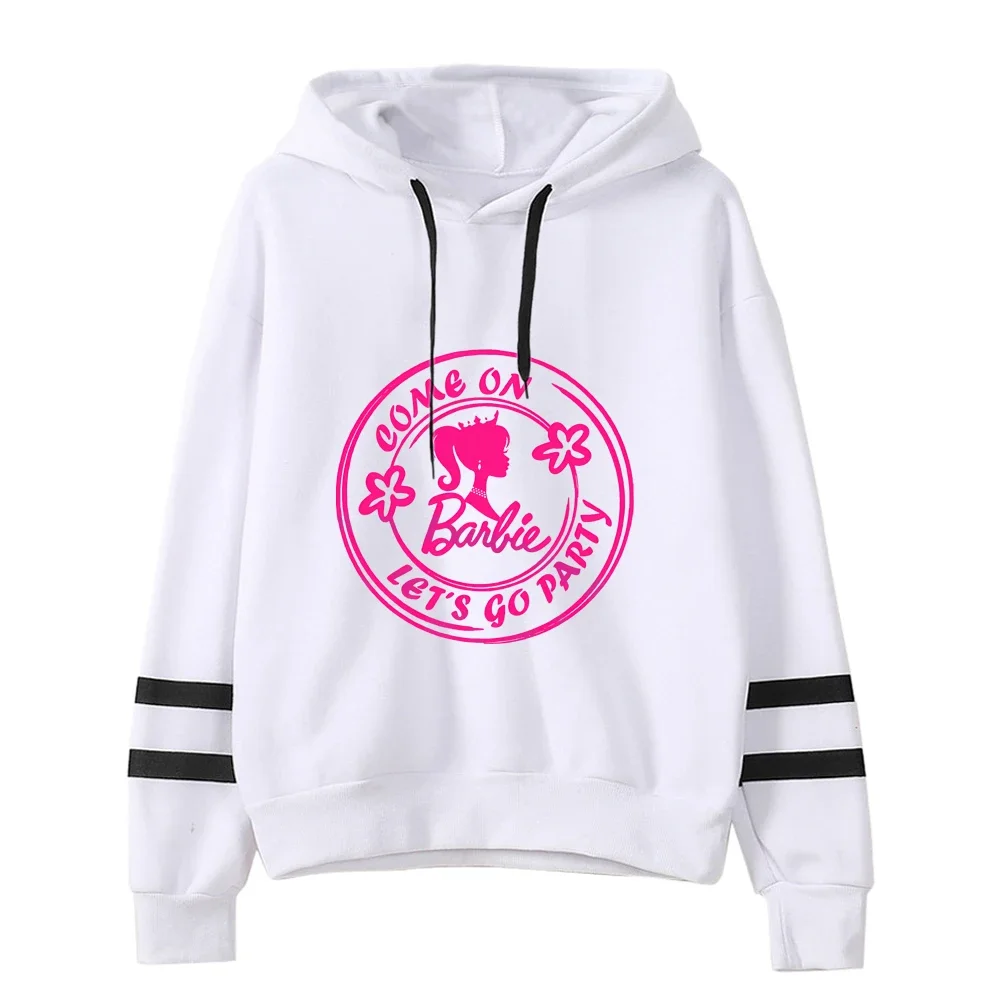 Fashion Barbies Women Hoodies Sport Casual Hooded Sweatshirt Cartoon Patchwork Pullover Woman Drawstring Autumn Hood Sportswear