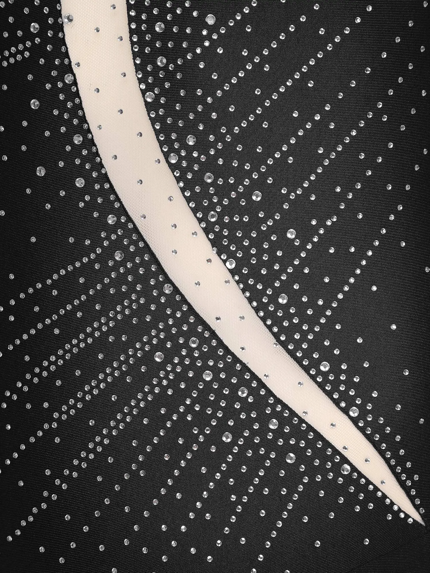 Künstlerisches Ballett-Trikot für Herren, Eiskunstlauf-Kostüm, durchsichtiges Netz, glänzende Pailletten, langärmliger Body