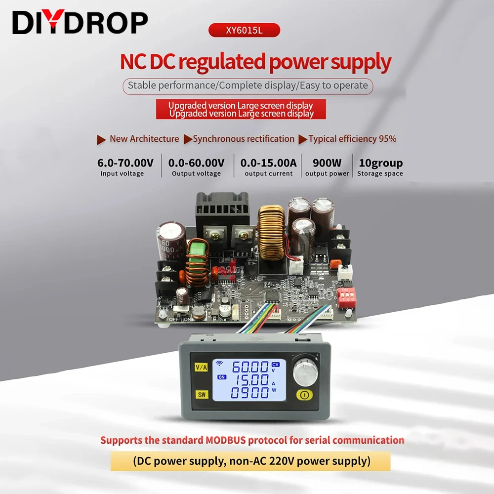 Imagem -02 - Regulador de Tensão Estabilizado dc Ajustável Cnc Tensão Constante Corrente Constante Módulo Step-down Fonte de Alimentação Xy6015l 900w 15a