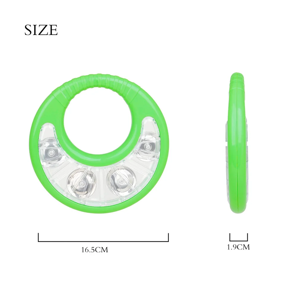 زهرة طبل دائرة Handbell Plaything Abs مادة سميكة خدمة طويلة الحياة سبائك الألومنيوم جرس صوت واضح