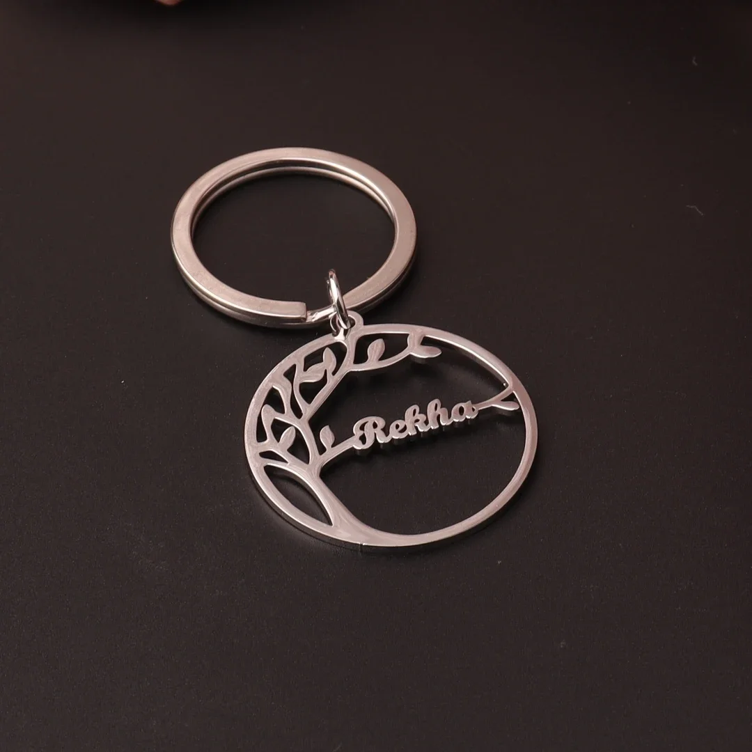 Custom Keychain With 1-6 Name Personalized Tree of Life Jewelry Family Member Key ring The Best Gift For Mother Wife