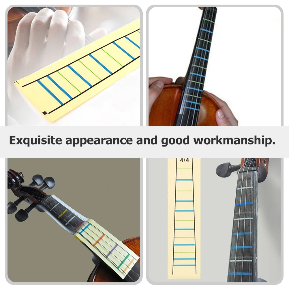 4 Pcs Violin Phoneme Stickers Musical Finger Learning Ukulele Fretboard Removable Accessories Paper Guide Position for