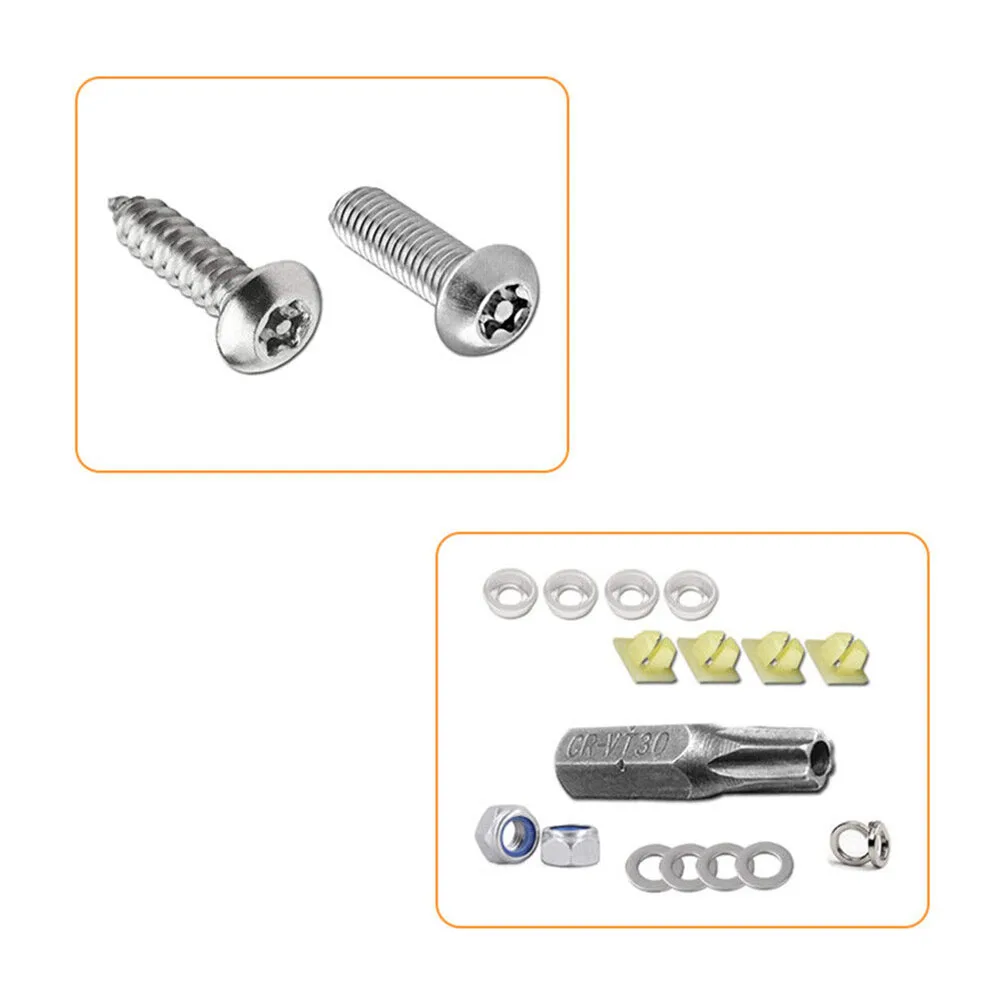 Car Styling Anti-Theft Auto Security License Plate Screw Accessories Stainless Steel Screws For Car Tag Frame Holder Mounting