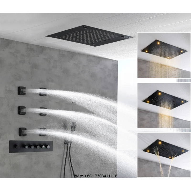 Bathroom Golden Bath Luxury Shower Suite 4 Functions Piano American Brass Shower Suite Hotel Hot and Cold