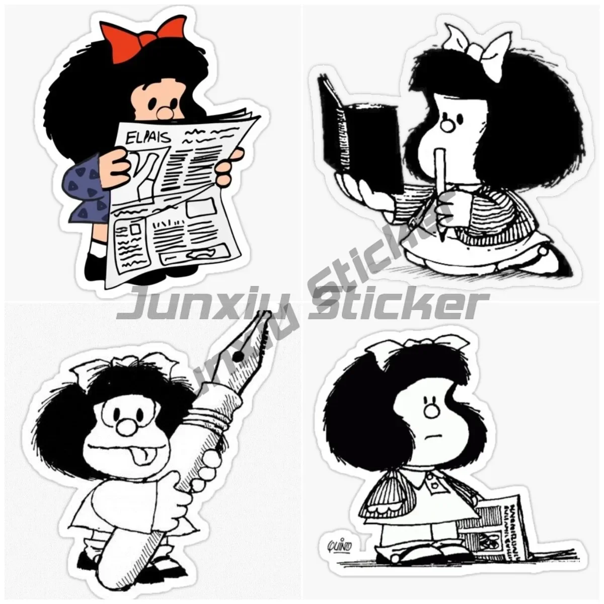 

10-25cm Mafalda Summer Girl Funny Car Stickers Windshield Bumper VAN Sunscreen Custom Printing Vinyl Decals Decorative