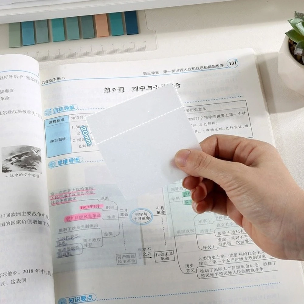 Pull Out Design Sticky Notes Macaron Color Translucent Planner Sticker Korean Style Self-Adhesive Message Stickers