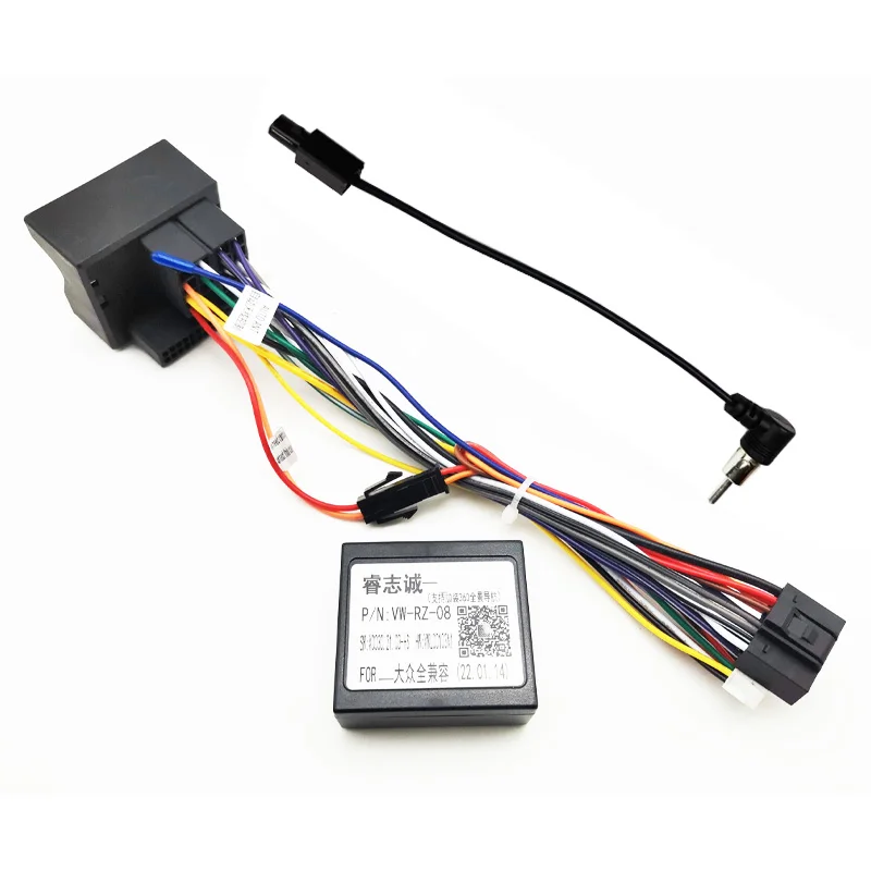 Quadlock Verkabelungsadapter, CAN-Bus-Decoder, Lenkradfernbedienung, Plug & Play, 16-Pin Android Radio Kabel, für VW PQ35 Golf Jetta Polo Caddy