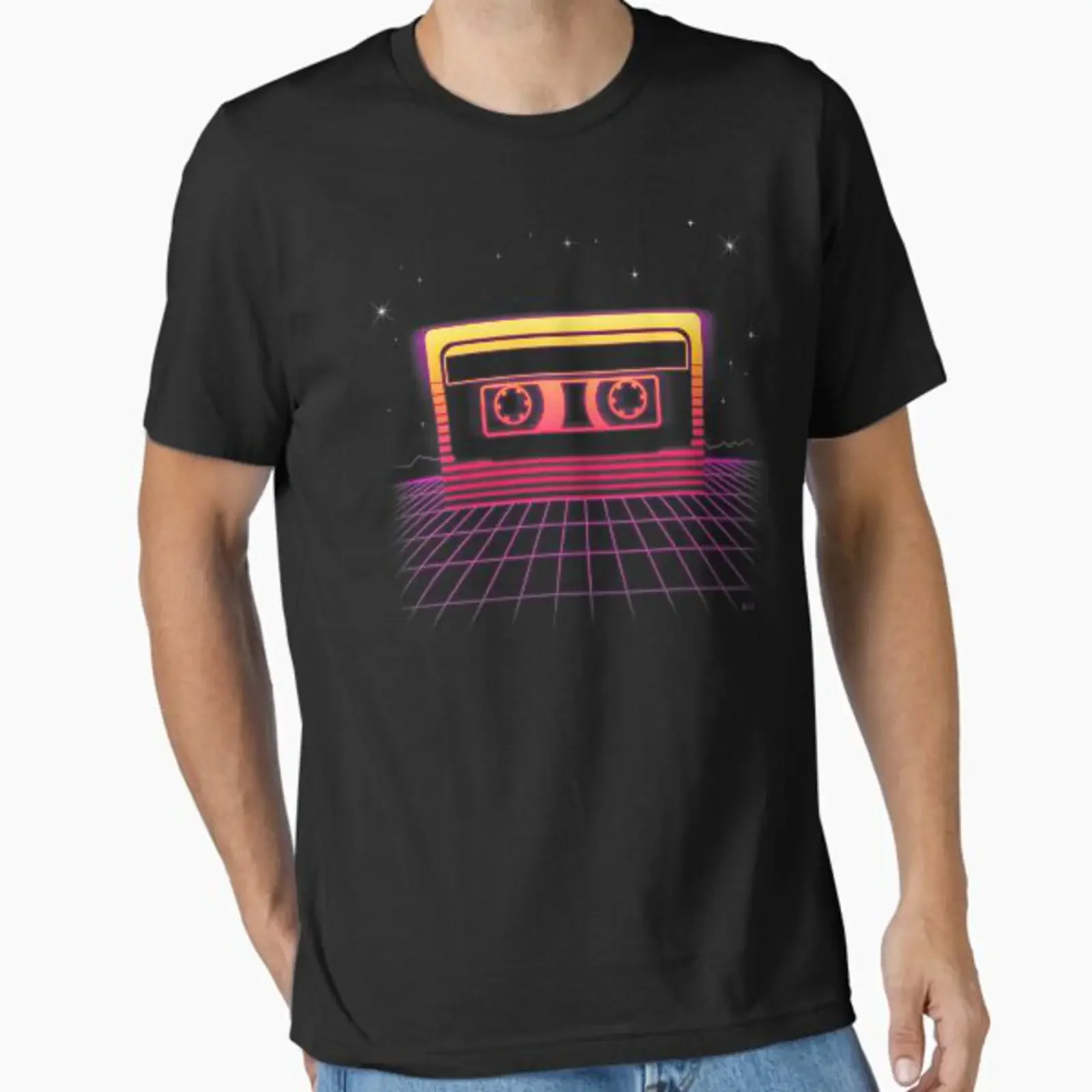 Sunset Cassette II diseñado y vendido por Dina June, estilo vintage, lavado, informal, elástico, elegante, cómodo, suave, con gráficos, transpirable