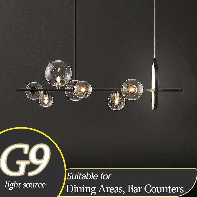

Современный роскошный стеклянный подвесной светильник в скандинавском стиле - креативный стильный подвесной светильник для ресторана-бара в Интернете, столовой