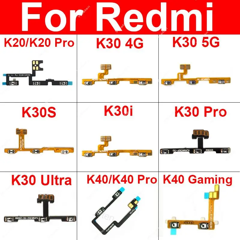 

Power Volume Side Button Flex Cable For Xiaomi Redmi K20 K30 K40 K50 Pro K30 K50 K50i Ultra K30i K30S K40S K40 Gaming 4G 5G