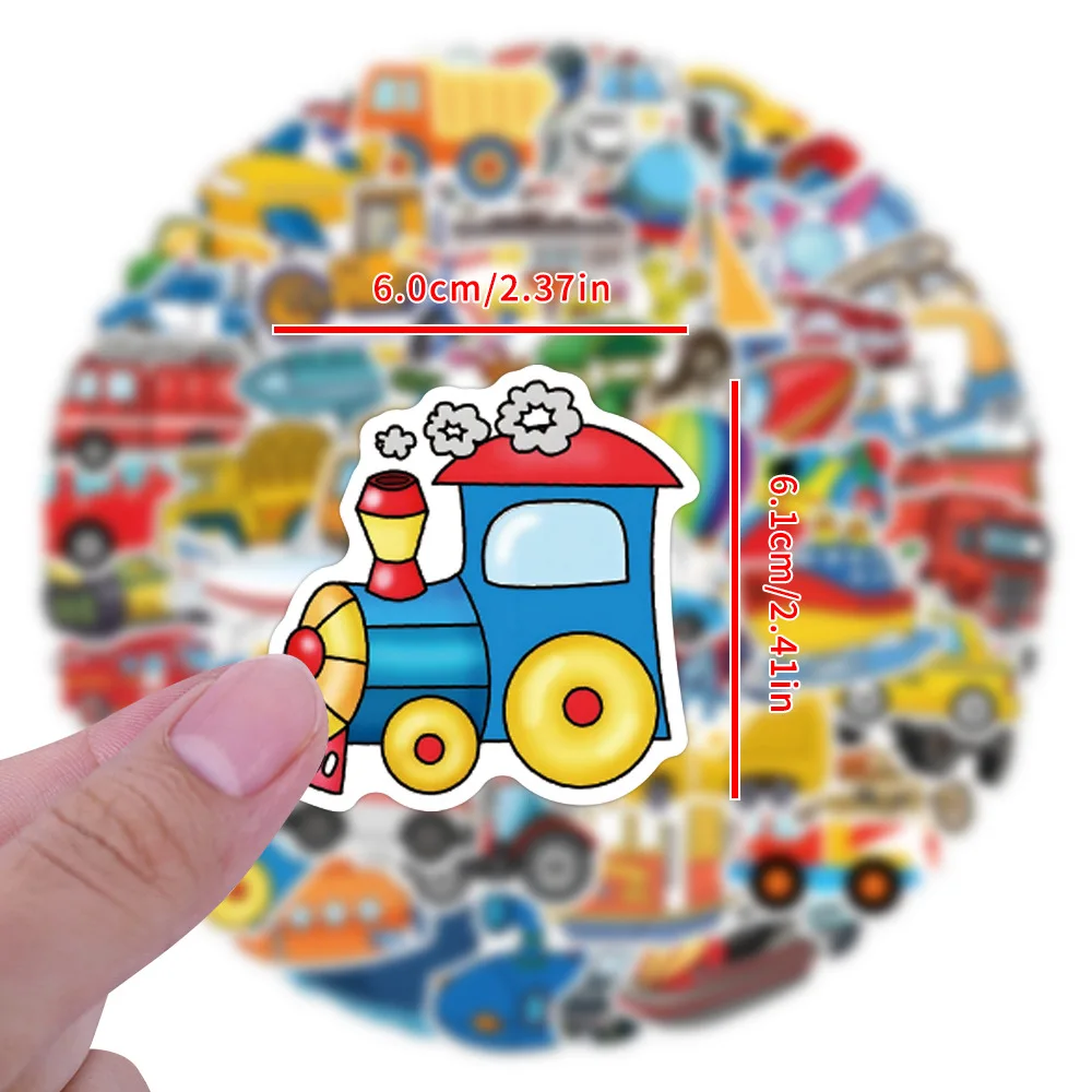 55/110 Uds nuevo transporte dibujos animados barco pegatinas de grafiti decorativo Scooter guitarra taza de agua funda de teléfono pegatinas de juguete