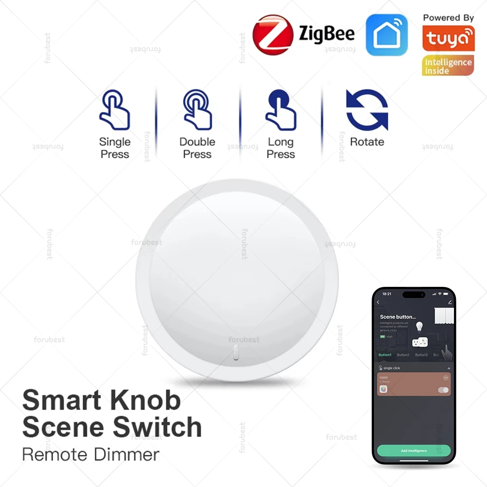 Tuya ZigBee Button Scene Switch Intelligent Linkage Smart Knob Switch Automation Scenario Work With Smart Life Zigbee Device ZHA