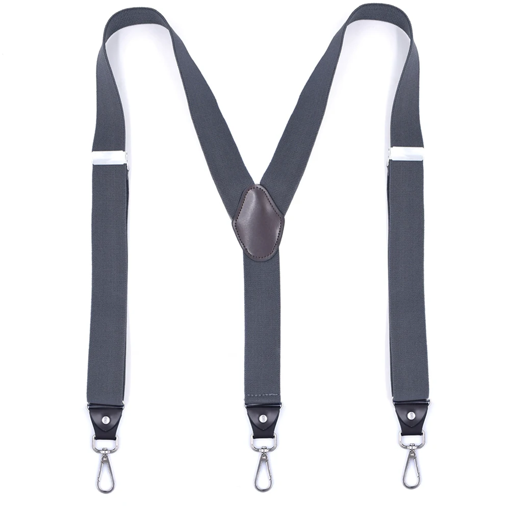 Heavy Duty Suspenders with Swivel Hooks for Men Work Jeans Y Back Big and Tall Adjustable Elastic Trouser Braces Belt Loop Strap