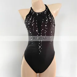 LIUHUO Synchronized Swimming Tights Girls Adult Performance Kids Rhythmic Leotard Children Teens Competition Black Dance