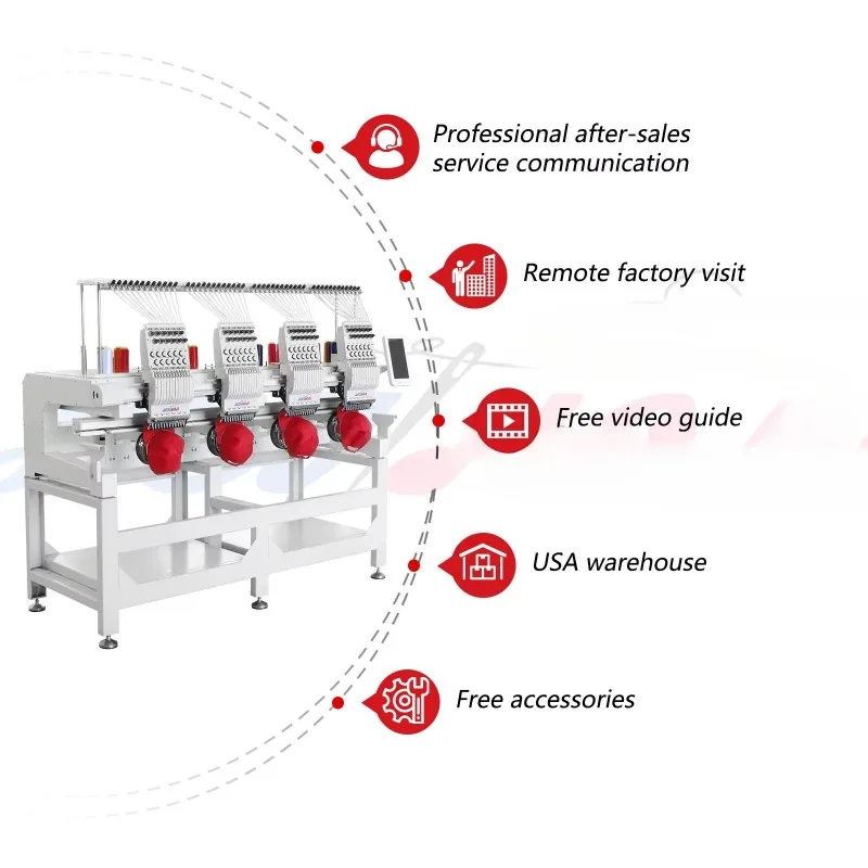 New 4 Head Embroidery Machine Four Head Computerized Automatic Embroidery Machine Sewing and Embroidery Machine