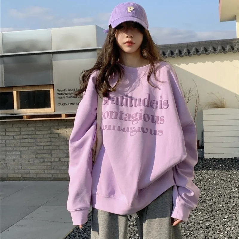 Letter Printed Hoodie Women Fashion Korean Thicken Hooded Sweatshirts Woman Y2K Streetwear Loose Hoodies