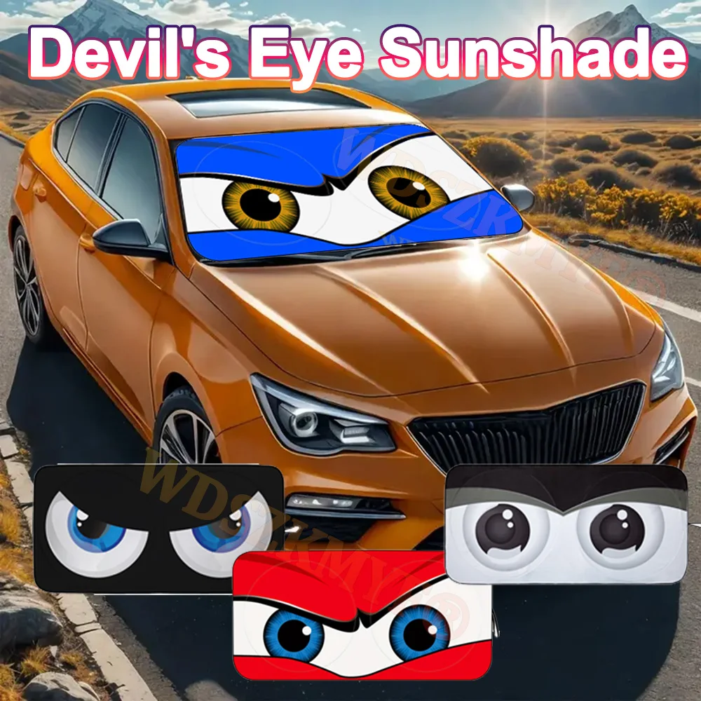 Devil's Eyes 70x150cm Cartoon Car SunShade Windscreen Front Window Visor Sun Visor Solar Protect Car accessories