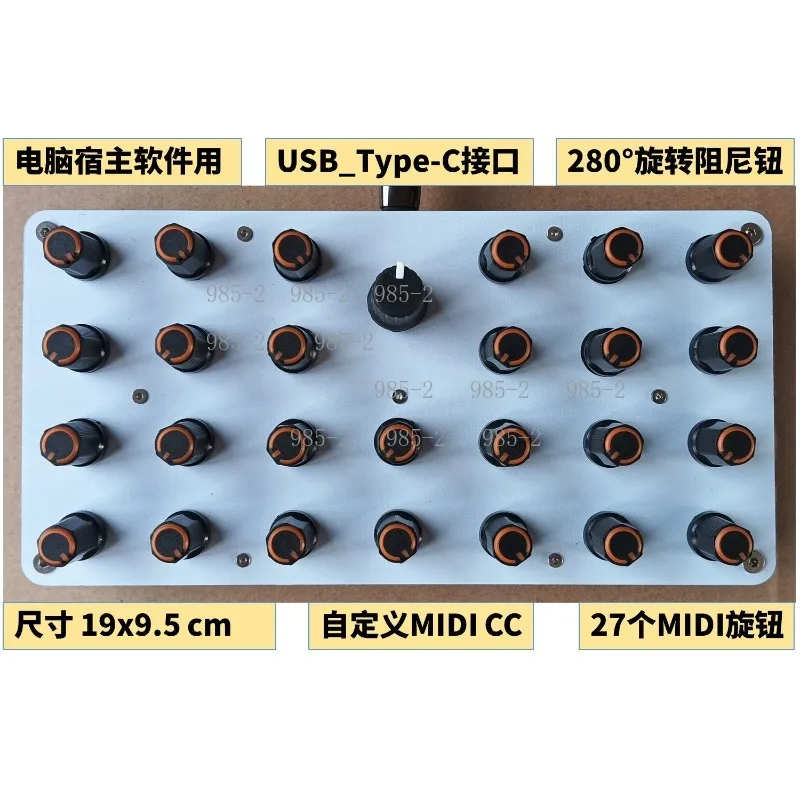 Custom CC Information USB-C Interface Music Host Software Controller 27 MIDI Knob